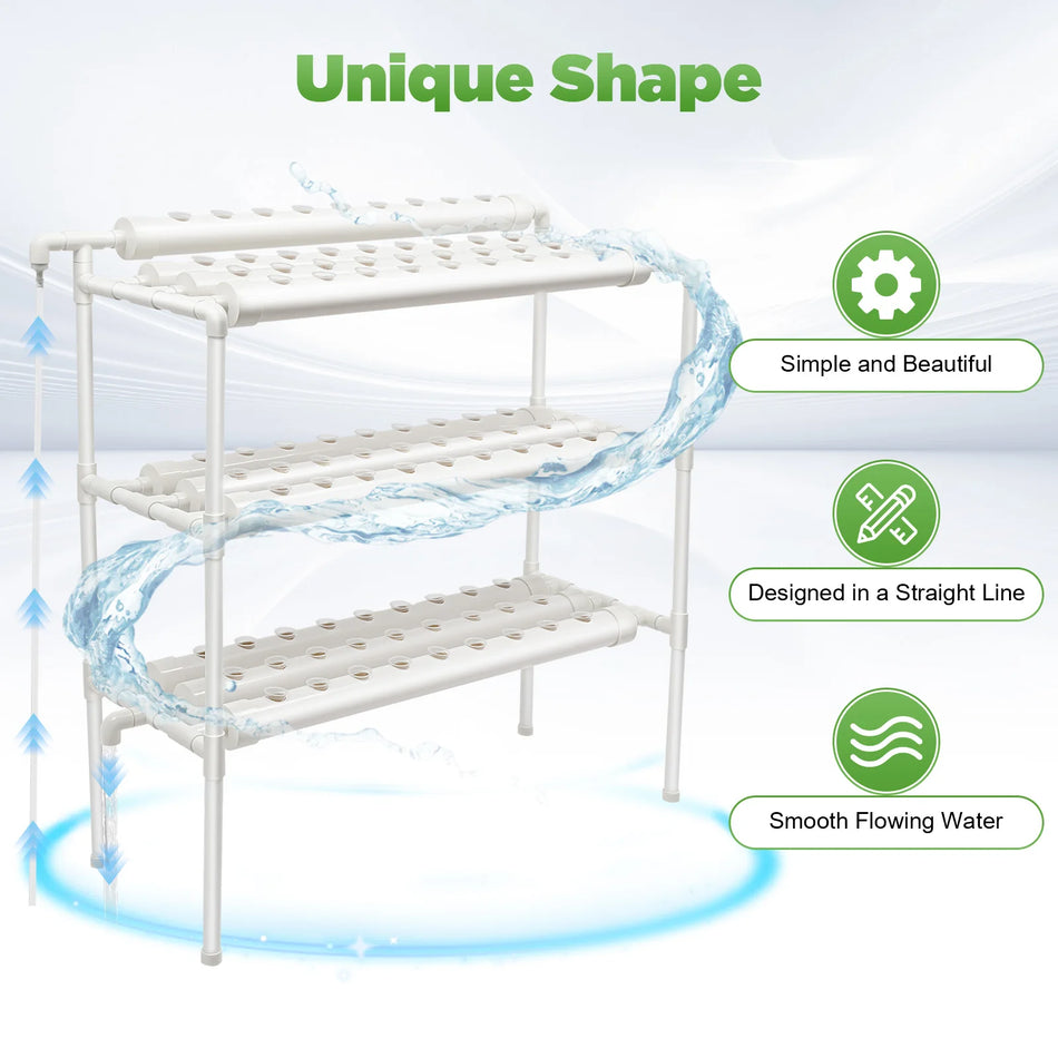 Kit de Cultivo Hidropónico de 90 Sitios – Torre de Cultivo de 3 Niveles