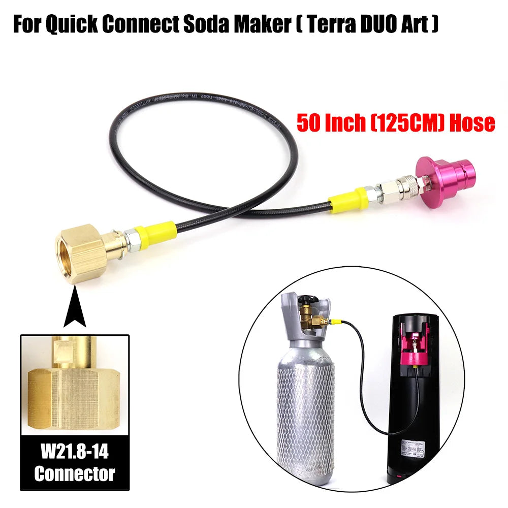 Quick Connect Soda Water Maker Terra Duo Art &ndash; Co2 Adapter W21.8 (125CM)
