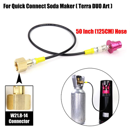 Quick Connect Soda Water Maker Terra Duo Art &ndash; Co2 Adapter W21.8 (125CM)