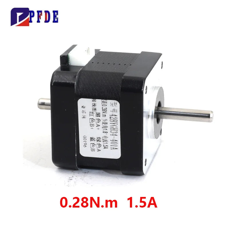 Double Shaft Nema 17 Stepper Motor &ndash; High Torque Performance 0.28N.m