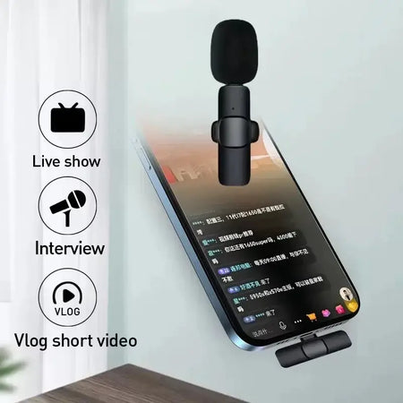 KEBIDUMEI 2.4G Wireless Lavalier Microphone Portable Audio Video Recording for iPhone Android Live Broadcast Gaming Phone by InterCyprus Trading Ltd