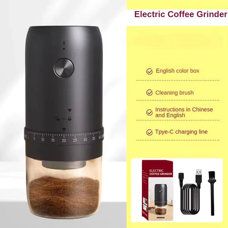 Crearoma Portable Electric Coffee Grinder &ndash; 40 Gear Settings 2AW-Black