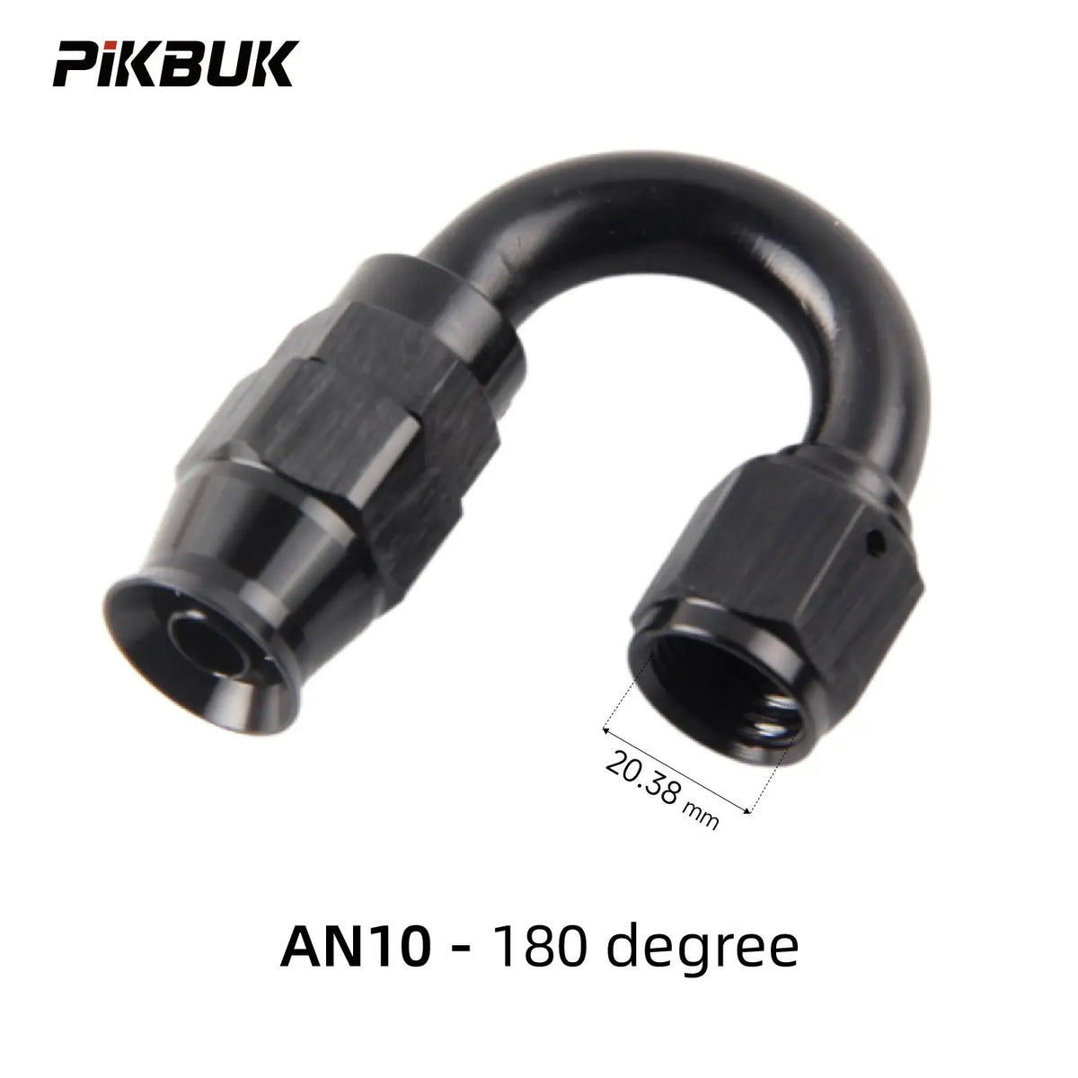 PIKBUK AN4/6/8/10 PTFE Oil Fuel Line Swivel Fitting 0-180 Degree Hose End Adaptor Assembly Kit Black by InterCyprus Trading Ltd