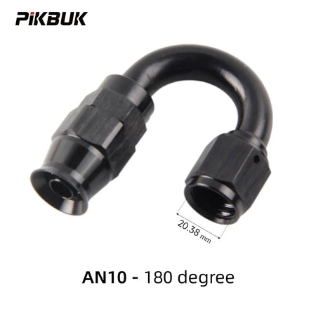 PIKBUK AN4/6/8/10 PTFE Oil Fuel Line Swivel Fitting 0-180 Degree Hose End Adaptor Assembly Kit Black by InterCyprus Trading Ltd