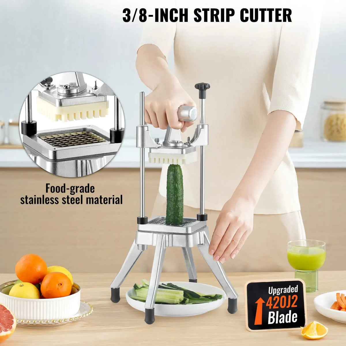 Manual Fruit Vegetable Dicer Cutter Stainless Steel Kitchen
