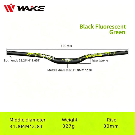 WAKE 30mm Riser Mountain Bike Handlebar 31.8mm*720/780mm Bicycle Handlebar Aluminum Alloy Bicycle Riser Bar Cycling Handle Bar by InterCyprus Trading Ltd