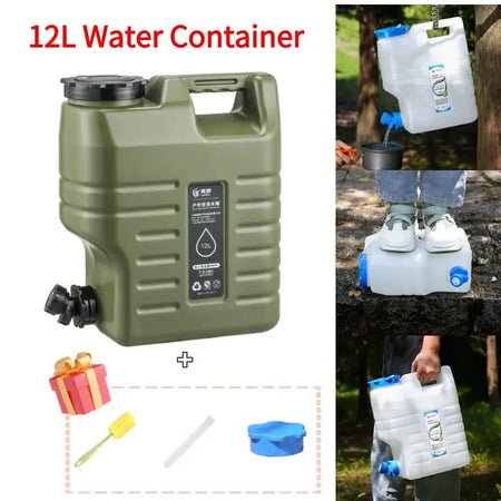 12L Portable Water Storage Bucket With Faucet Camping Car