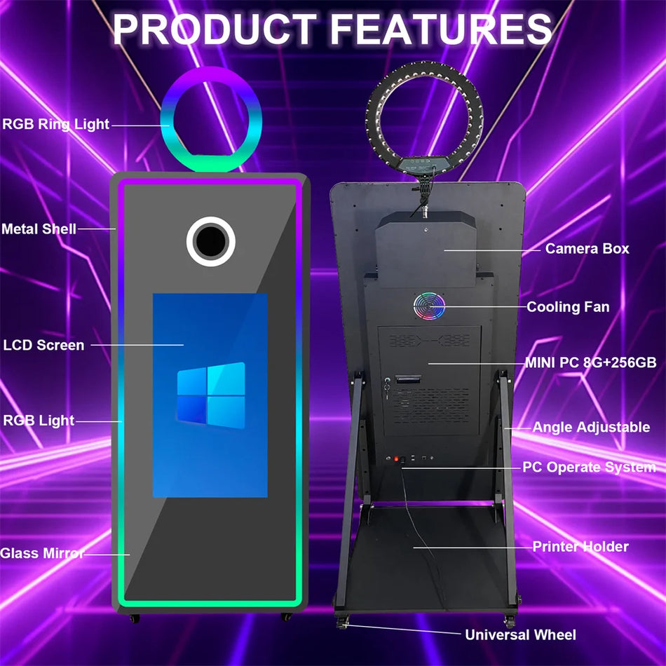 32 Inch Touch Screen Mirror Photo Booth Portable For Weddings