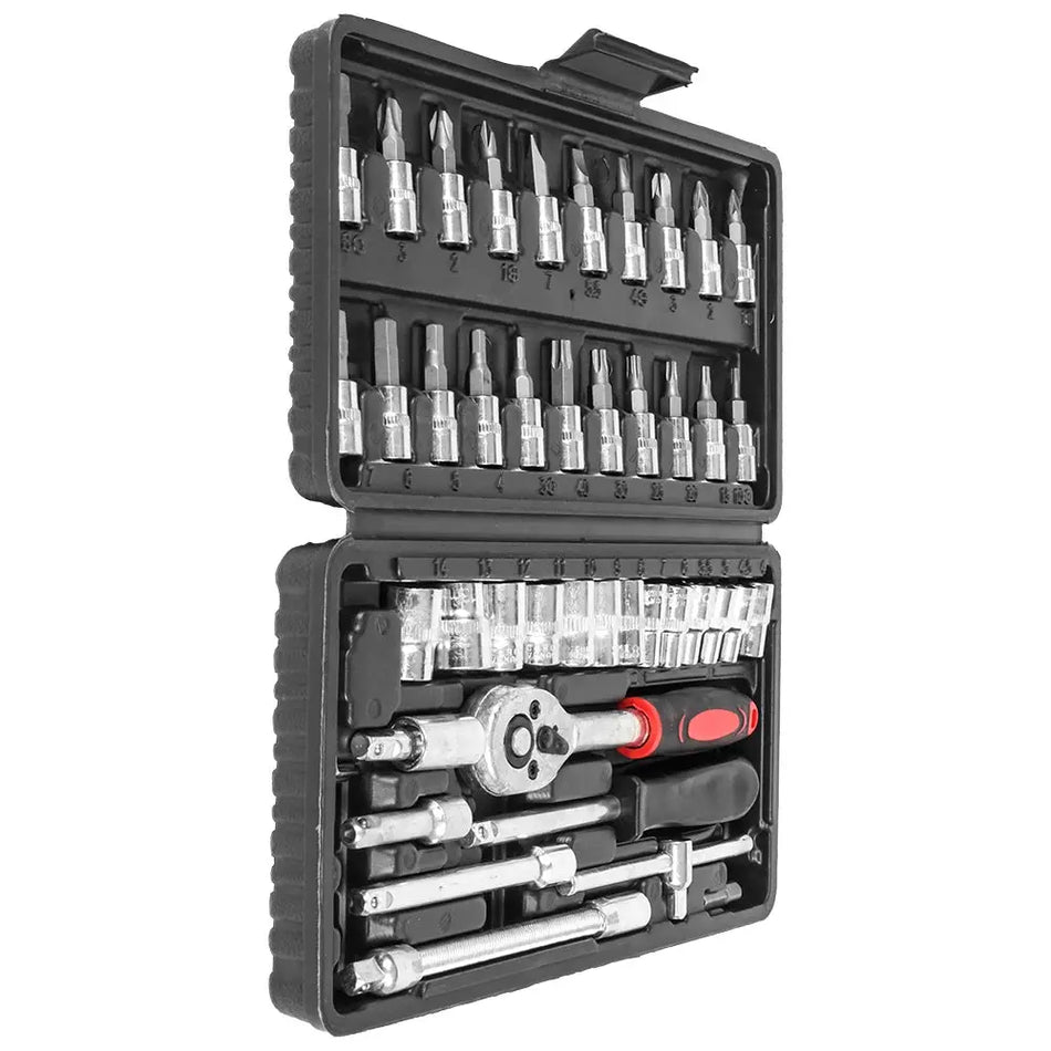 For YAMAHA For HONDA 46 Piece/Set Car Repair Tool Kit 1/4-Inch Socket Bike Motorcycle Repair Ratchet Torque Wrench Combo by InterCyprus Trading Ltd