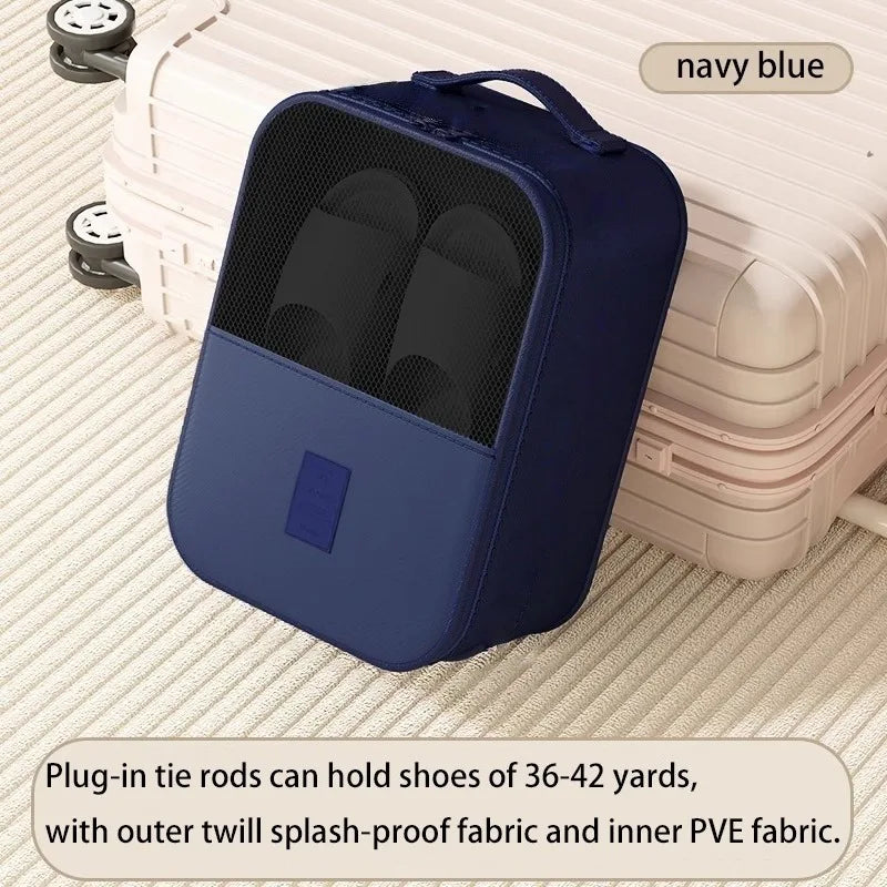 Travel Shoe Bag with Waterproof PVC Organizer, Slim Foldable Travel Storage for Shoes and Clothes
