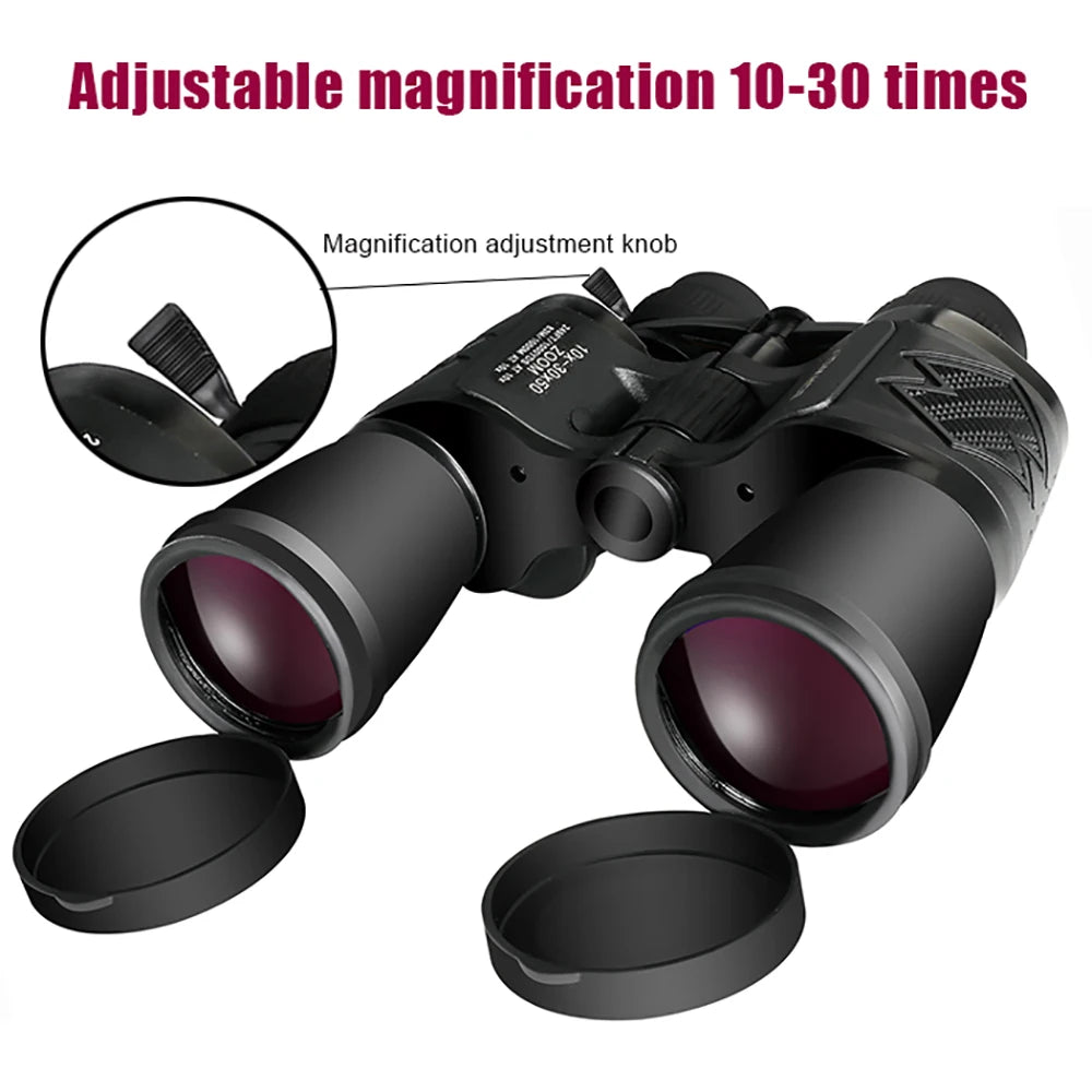 BORWOLF 10-30X50 Binoculars &ndash; HD Zoom For Hunting Low Light