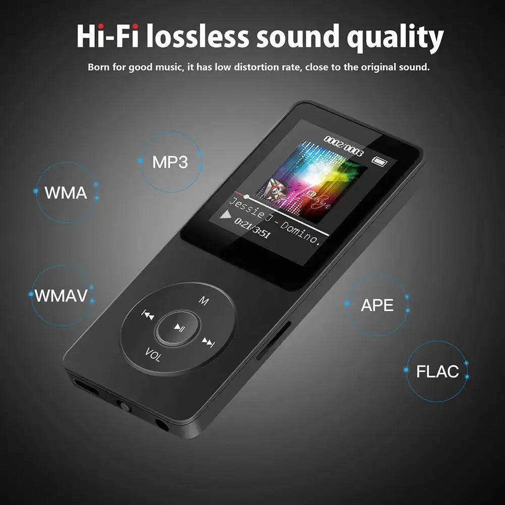 Portable MP3 Player Bluetooth 5.0 Built In Speaker FM Radio