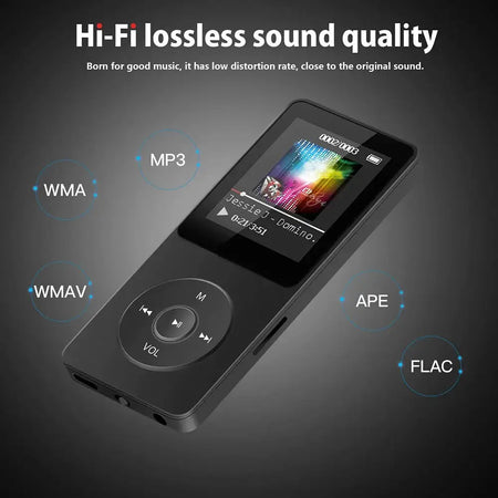 Portable MP3 Player Bluetooth 5.0 Built In Speaker FM Radio