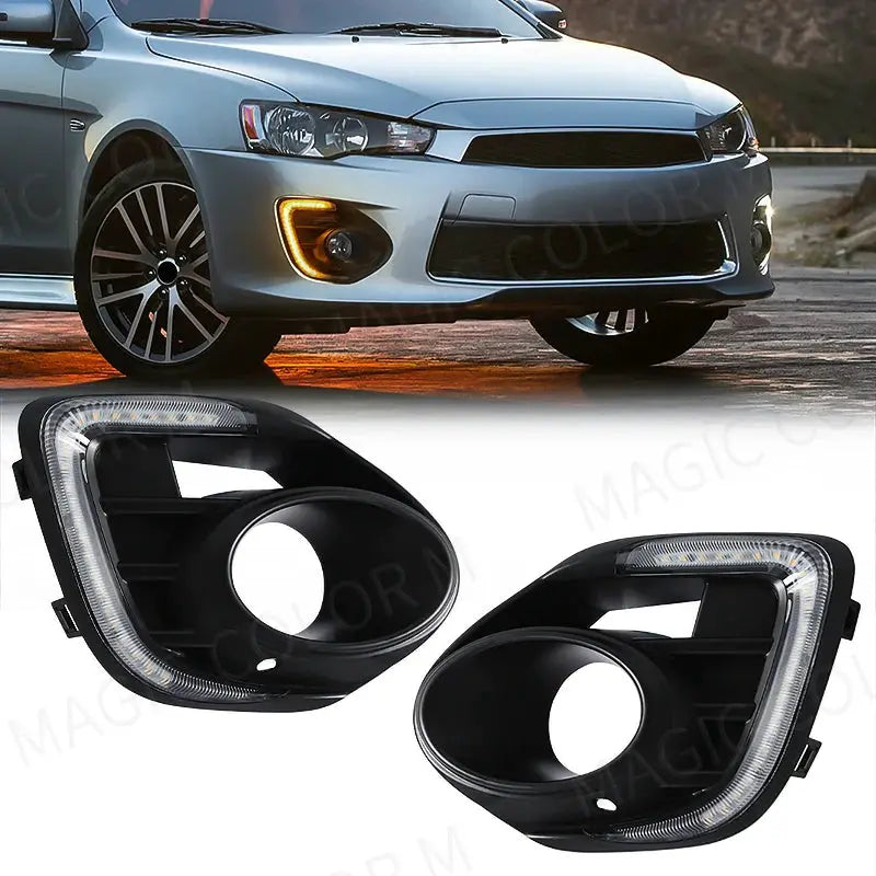 DRL For Mitsubishi Lancer 2015 2016 2017 LED Daytime Running Light Turn Signal Daylight Waterproof Fog Head Lamp Car Accessories by InterCyprus Trading Ltd
