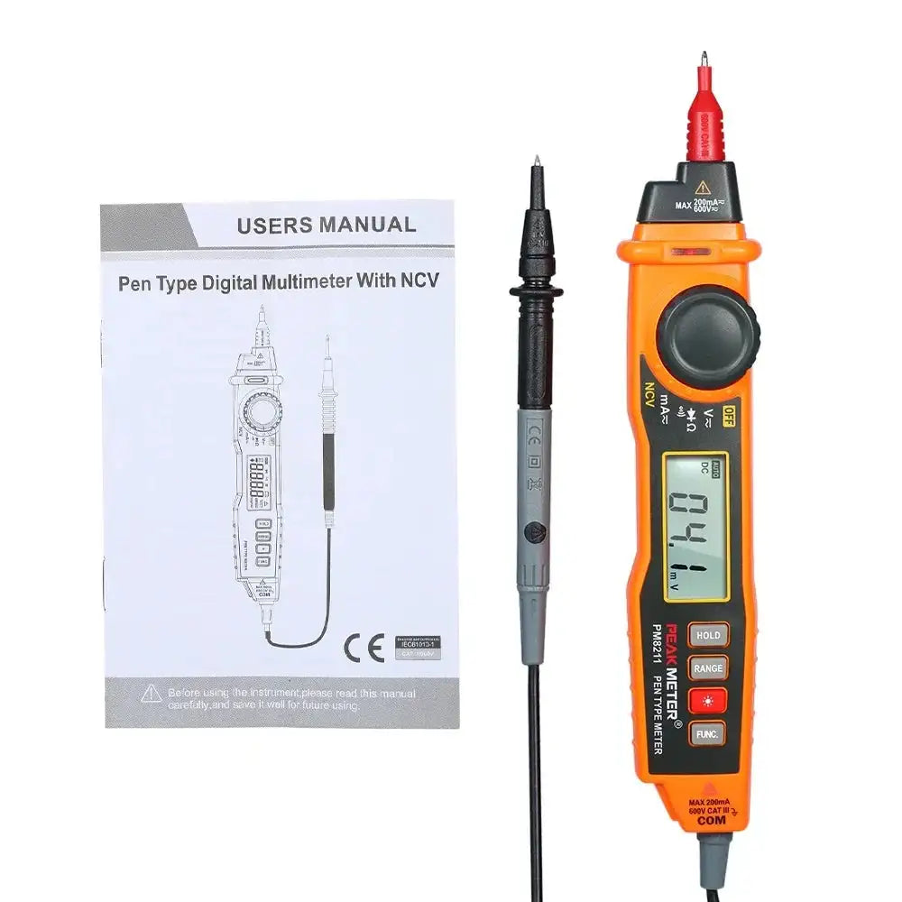 PEAKMETER PM8211 NCV Multimeter Pen Type for Auto Range and Non-Contact ...