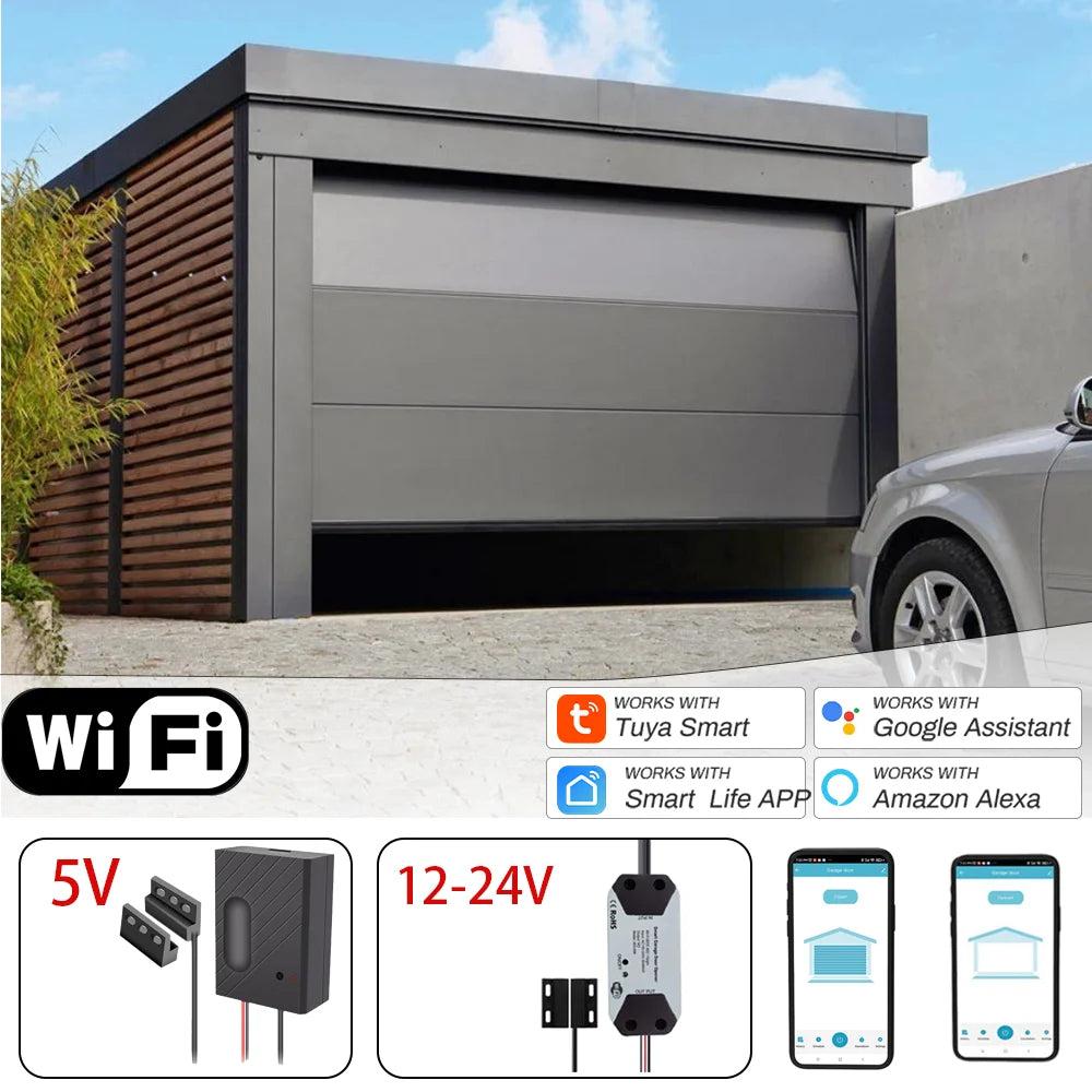 WiFi Garage Door Controller with Alexa &amp; Google Home Compatibility