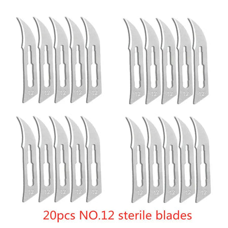 Sterile Carbon Steel Surgical Blades &ndash; Precision Cutting 20pcs NO.12