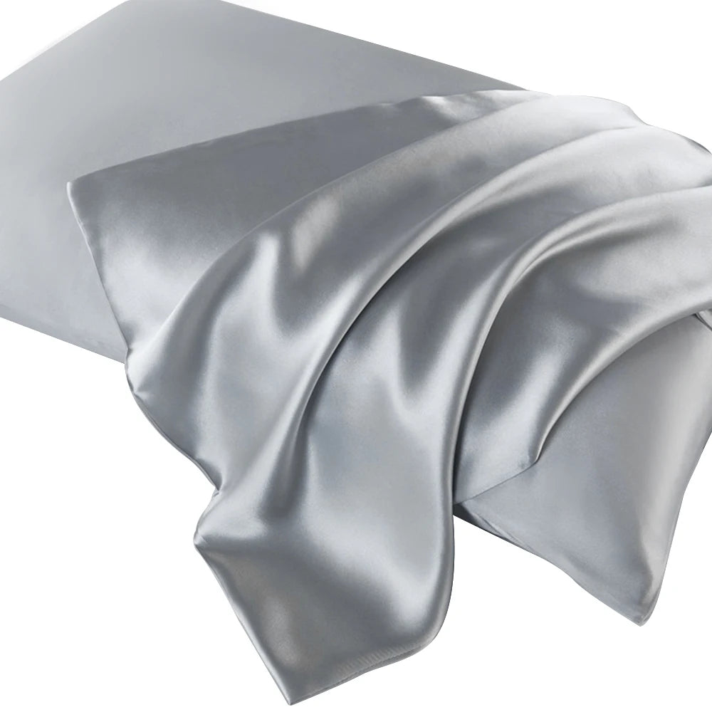 100 Percent Double-Sided Pure Silk Pillowcase &ndash; Luxurious Skin Benefits Light Silver / 50x70cm / CHINA