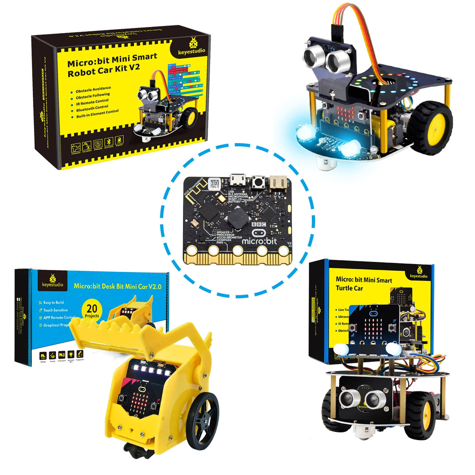 Keyestudio Micro:Bit V2 Robot Auto-Kit - STEM Programmierbares Lernspielzeug