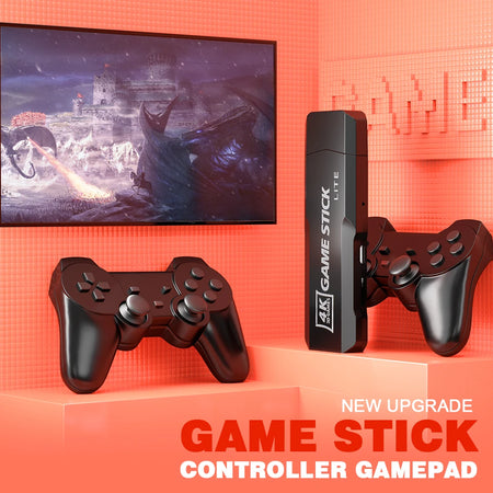 GD10 Game Stick 256G 4K HD Console with 58000 Games &amp; Dual Wireless Controllers