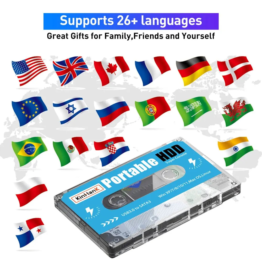 KINHANK Super Console 500G &ndash; Ultimate Plug and Play Gaming HDD with 10 Games &amp; 70 Emulators