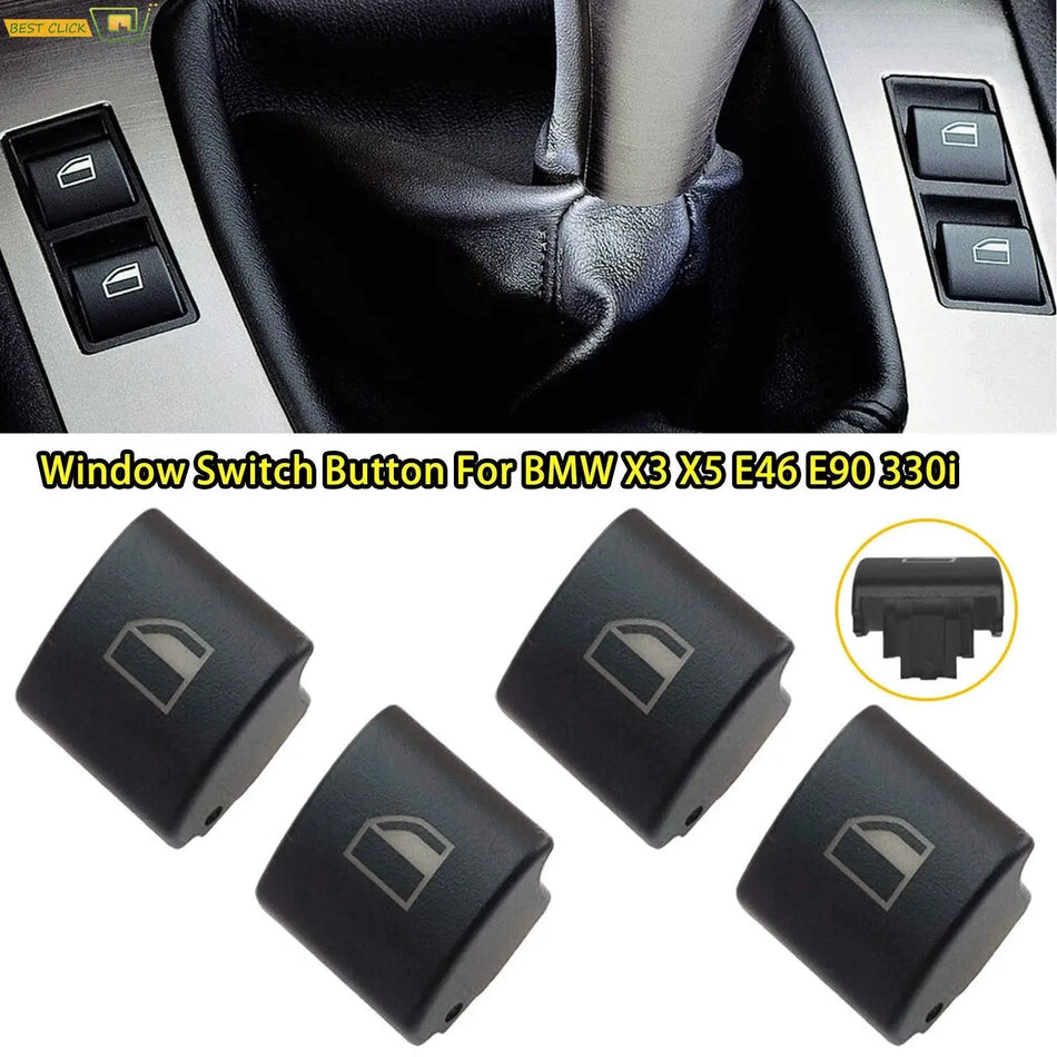 4Pcs Car Accessories Power Window Switch Button Cover For BMW 323i 325i 328i 330i 330xi 3 Series E46 X5 E53 X3 E83 61316902183 by InterCyprus Trading Ltd
