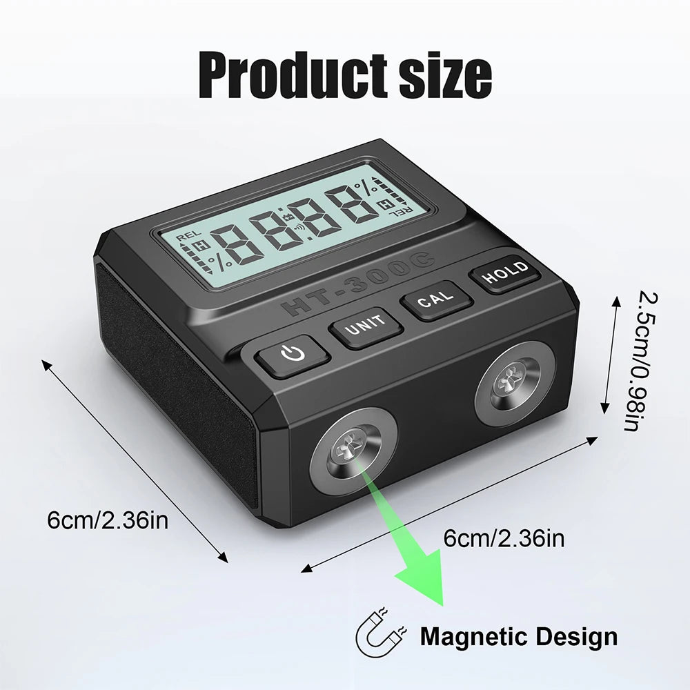 Mini Digital Protractor Magnet HT-300C &ndash; LCD Readout