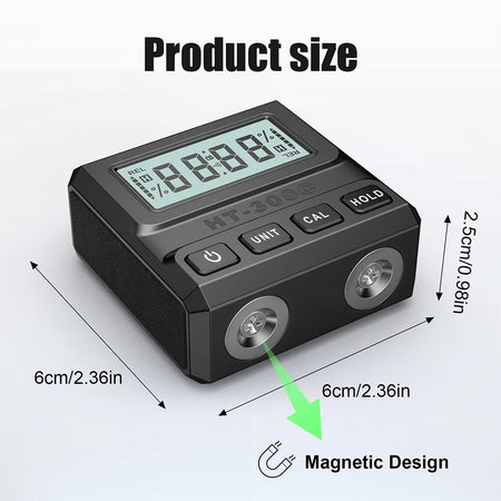 Mini Digital Protractor Magnet HT-300C &ndash; LCD Readout