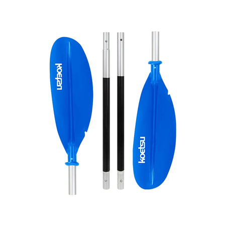 Adjustable Aluminium Kayak Paddle, 4-Piece, Efficient Blade Design Blue