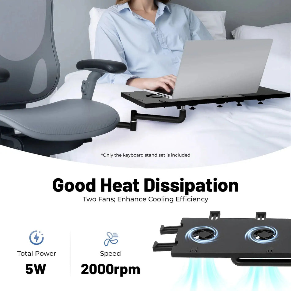 Adjustable Laptop Stand 360 Rotating Tray &ndash; Cooling Fans