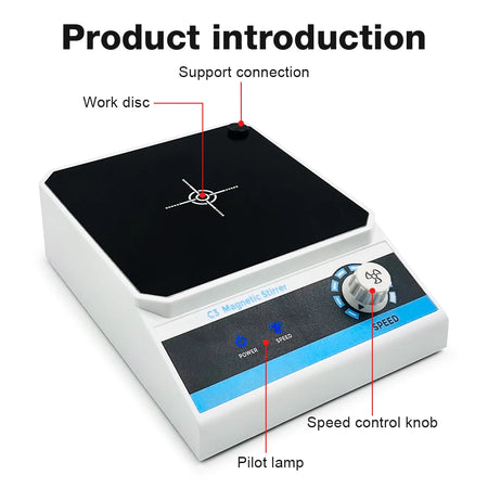 2L Magnetic Stirrer Hot Plate &ndash; Wide 300 to 3000 RPM Range