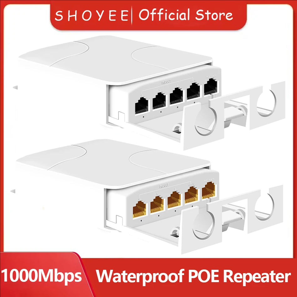 4/5 Port PoE Extender &ndash; Outdoor IP55 Repeater PoE Cameras