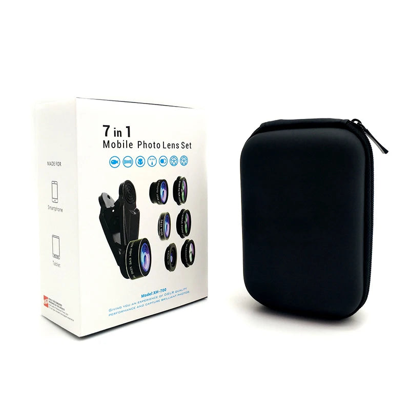 SZKOSTON805557 Phone Camera Lens Kit &ndash; Clip On Fisheye Lens 7 In 1 / CHINA