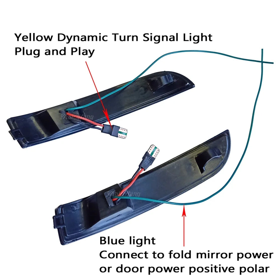 Feux de clignotants dynamiques LED fumés pour rétroviseur de Ford Kuga Escape EcoSport