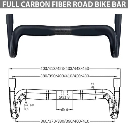BALUGOE Road Bike Handlebar Ultralight Carbon Fber Semi Internal Cable Racing Competitive Bending Handle Riding Accessories by InterCyprus Trading Ltd