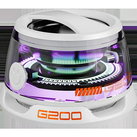 Portable VIKEFON Bluetooth Speaker G200 - RGB Lighting, Magnetic Mount, BT5.3, 7-Hour Playback, Phone Holder White