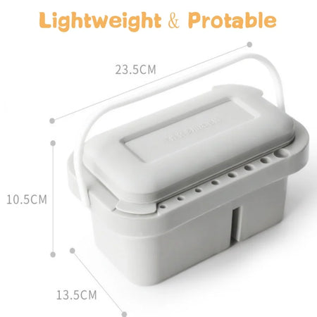 3 In 1 Paint Brush Basin - Compact All-In-One Brush Station Gray