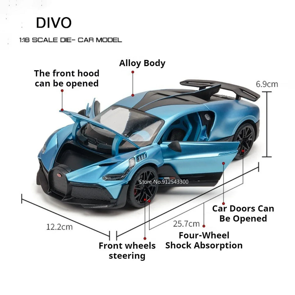 Diecast model avtomobil z zlitinasto karoserijo za Divo 750S Valkyrie