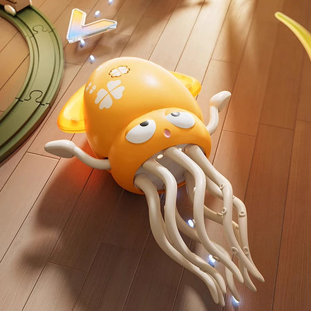 Rechargeable Dancing Octopus Toy for Kids with LED Lights, Music, and Obstacle Avoidance Sensor