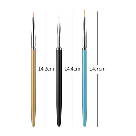 YIKOOLIN 3Pcs Nail Art Ultra Thin Brush Set &ndash; Precise Lines