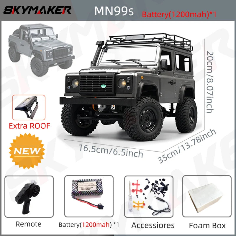 MN99s MN98 1:12 4WD RC Rock Crawler Defender - High Speed, Off-Road Adventure mn99s-1B1200-RF