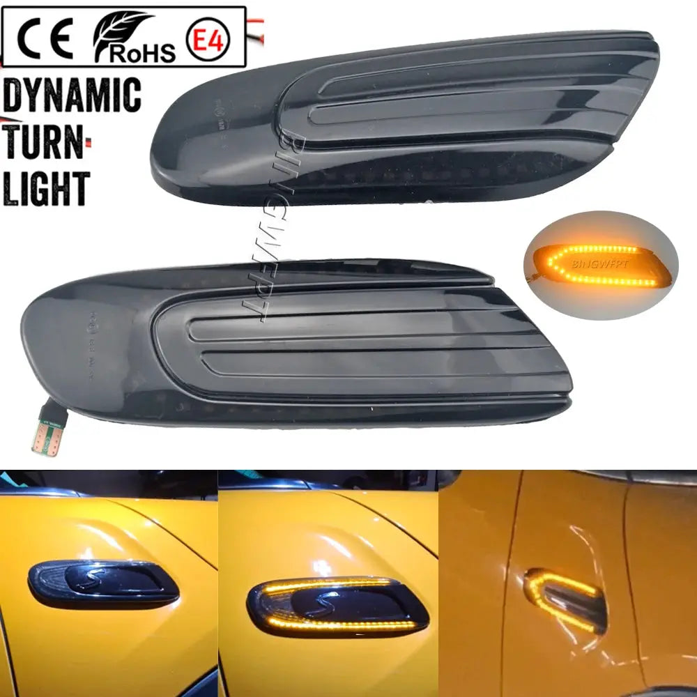 2Pcs For Mini Cooper One F55 F56 F57 Dynamic Sequential LED Fender Marker Light Side Marker Lamp Indicator Turn Signal Light by InterCyprus Trading Ltd