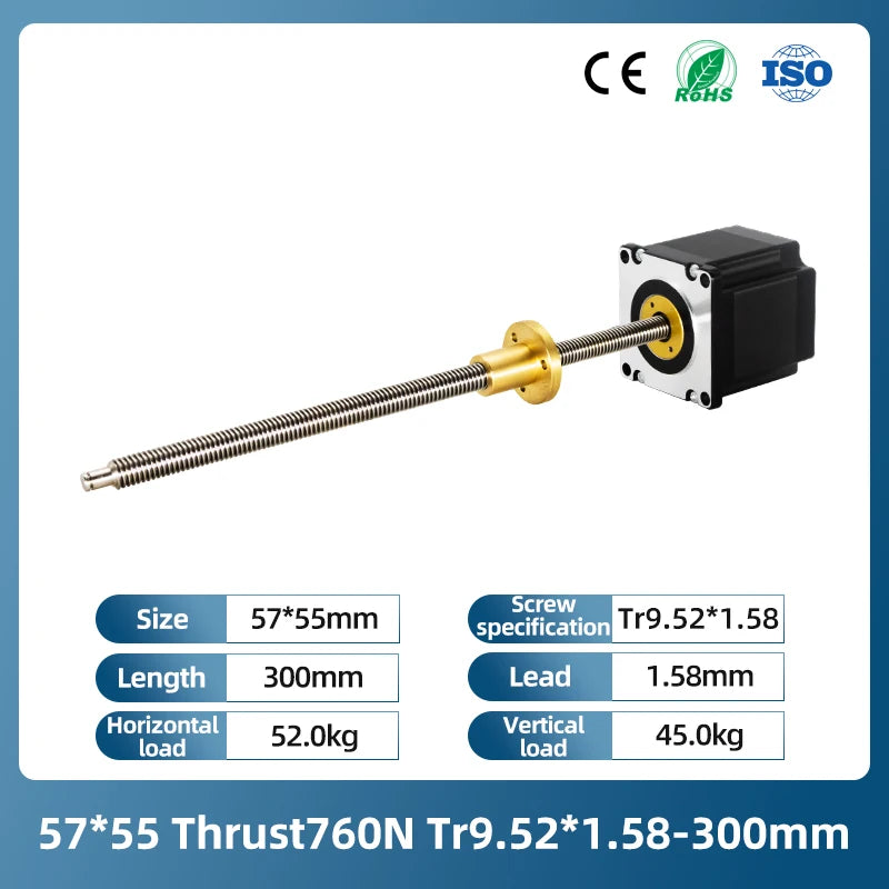 UMOT High Precision 0.03mm Linear Stepper Motor NEMA 23 &ndash; Exceptional Accuracy and Performance CHINA / Provide 3D drawings / 57X55 760N Tr9X2-300
