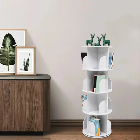 Rotating Bookcase 4-Tier - Silent 360 Degree Rotation