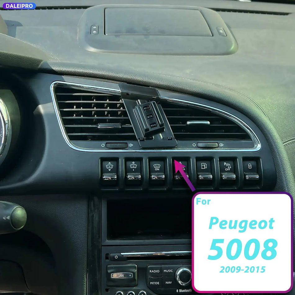 ABS Car Phone Mount Base With 66W Charging For Peugeot 5008 2009-2015 by InterCyprus Trading Ltd