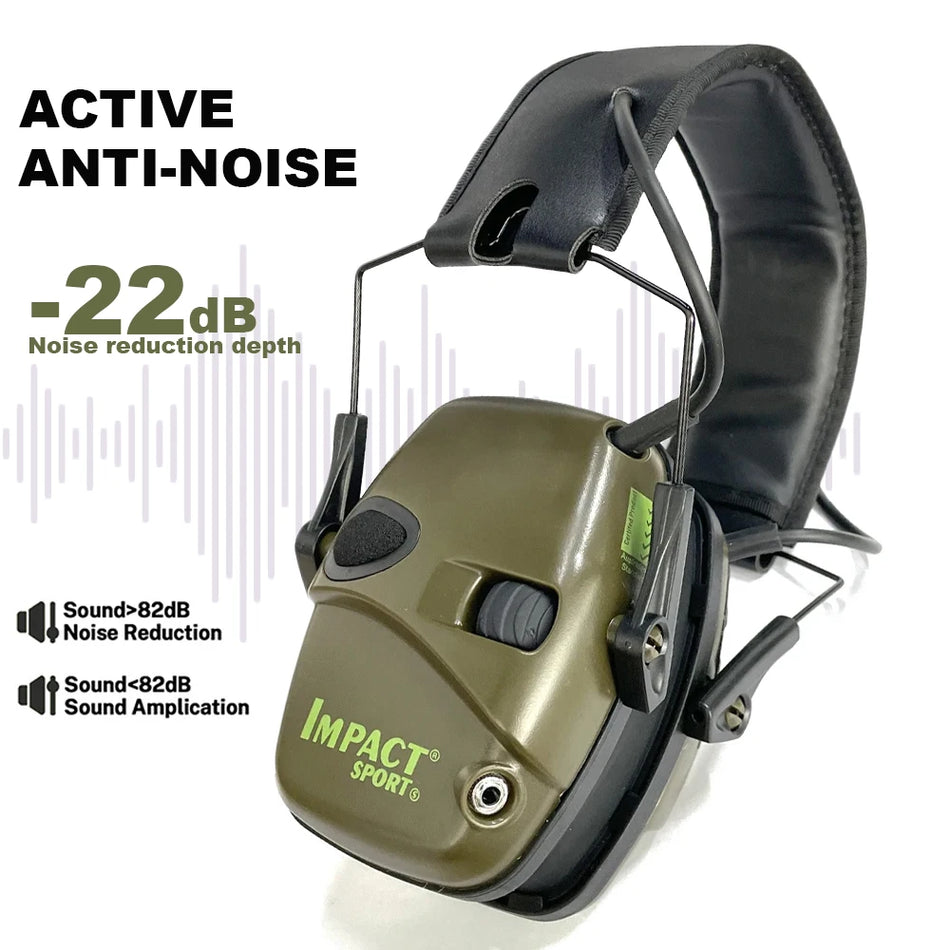 Cuffie Elettroniche Tattiche con Amplificazione del Suono NRR 22dB