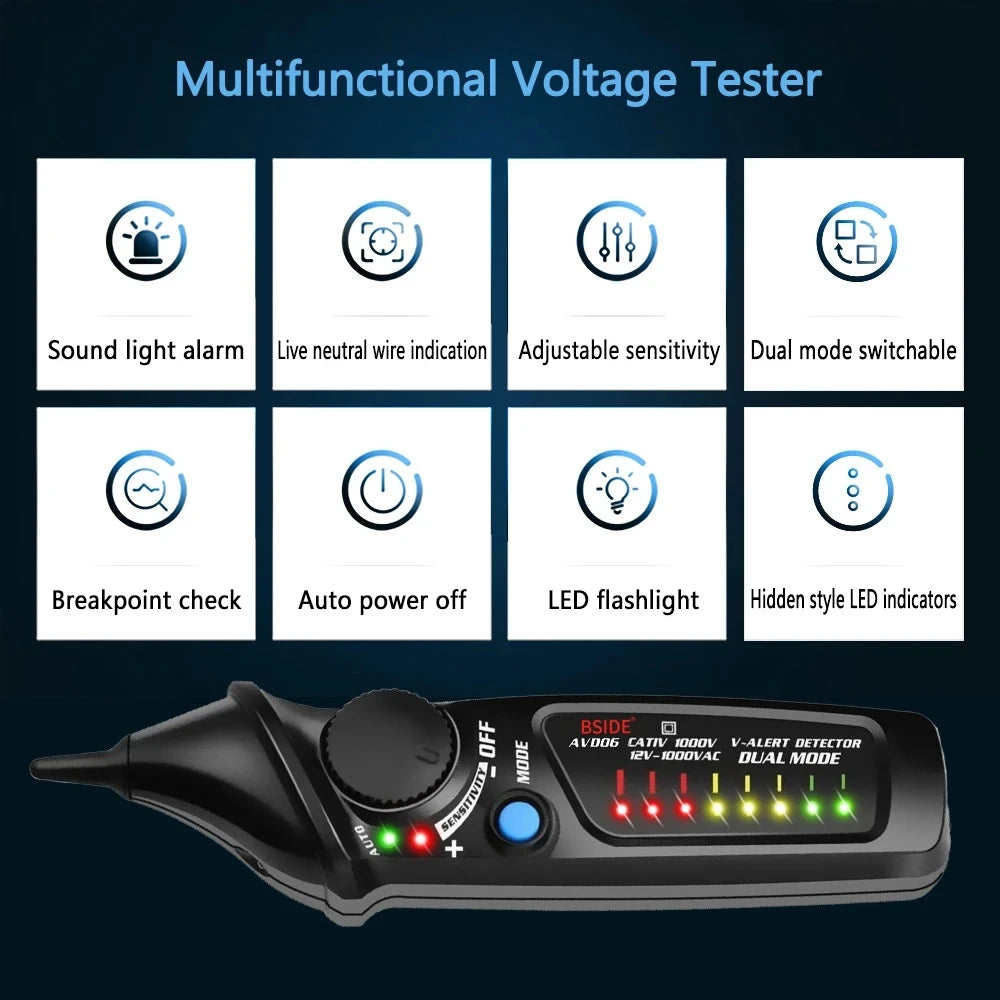 Non-Contact Voltage Detector - BSIDE AVD06 Smart Tester with Adjustable Sensitivity