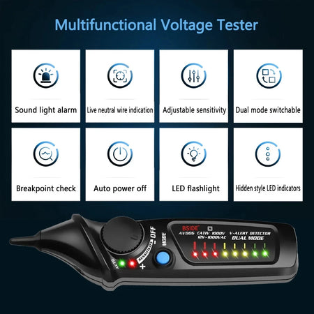Non-Contact Voltage Detector - BSIDE AVD06 Smart Tester with Adjustable Sensitivity