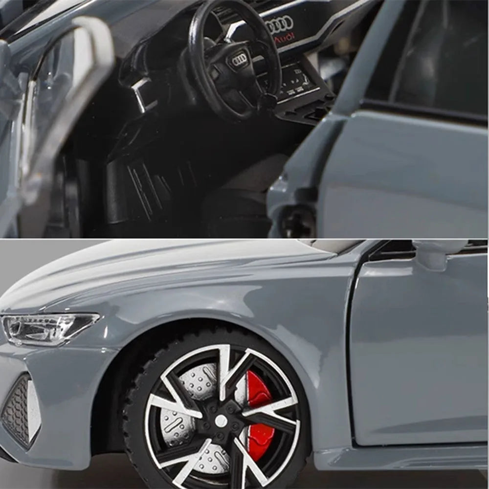 1:32 Audi RS6 Diecast Model Car with Sound, Light &amp; Opening Doors