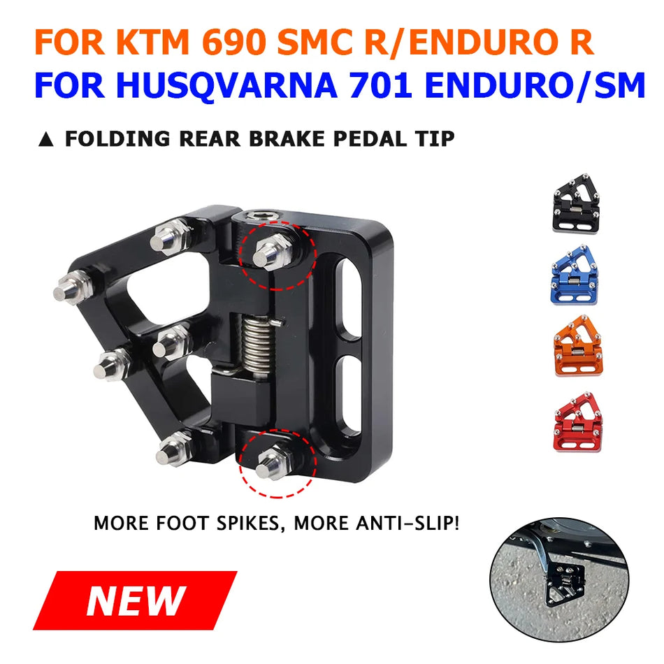 KTM 690 SMC R, 690R Folding Rear Brake Pedal Tip Plate Pad Lever for Husqvarna 701 ENDURO, 701 SM
